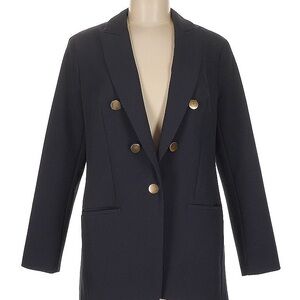Women's Navy Double-Breasted Blazer